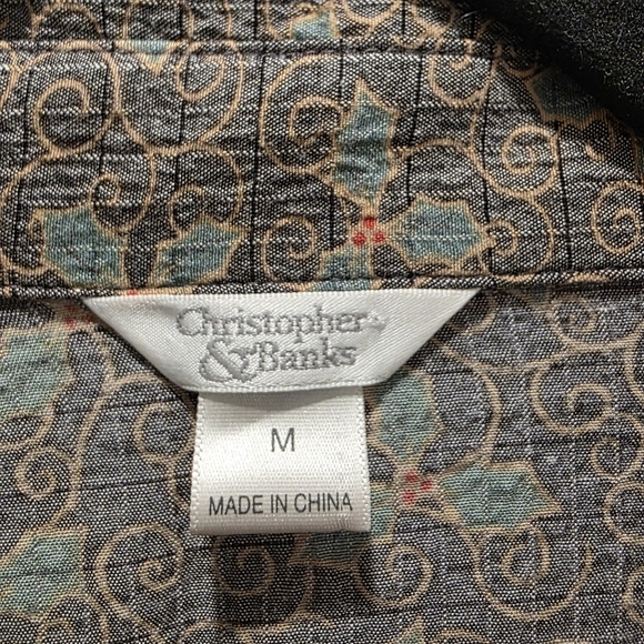 Christopher‎ & Banks Women's Patterned Long Sleeve Shirt - Missletoes/Christmas - Picture 5 of 11